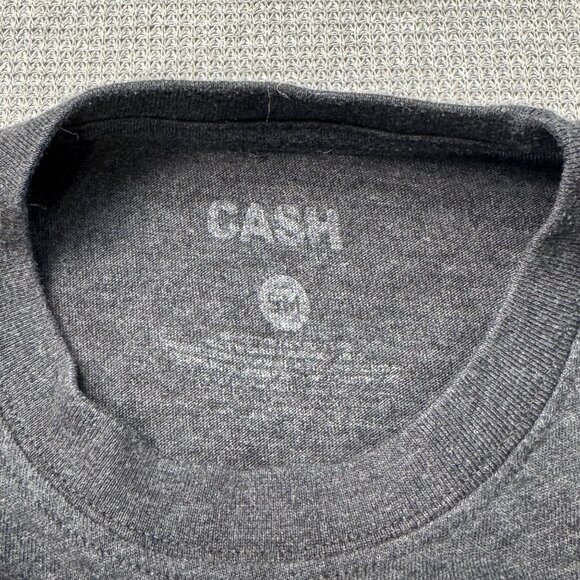 Johnny Cash Man In Black Graphic T-Shirt Short Sleeve Charcoal Gray Adult Small - Picture 6 of 10